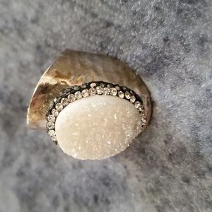 White stone ring size 8
